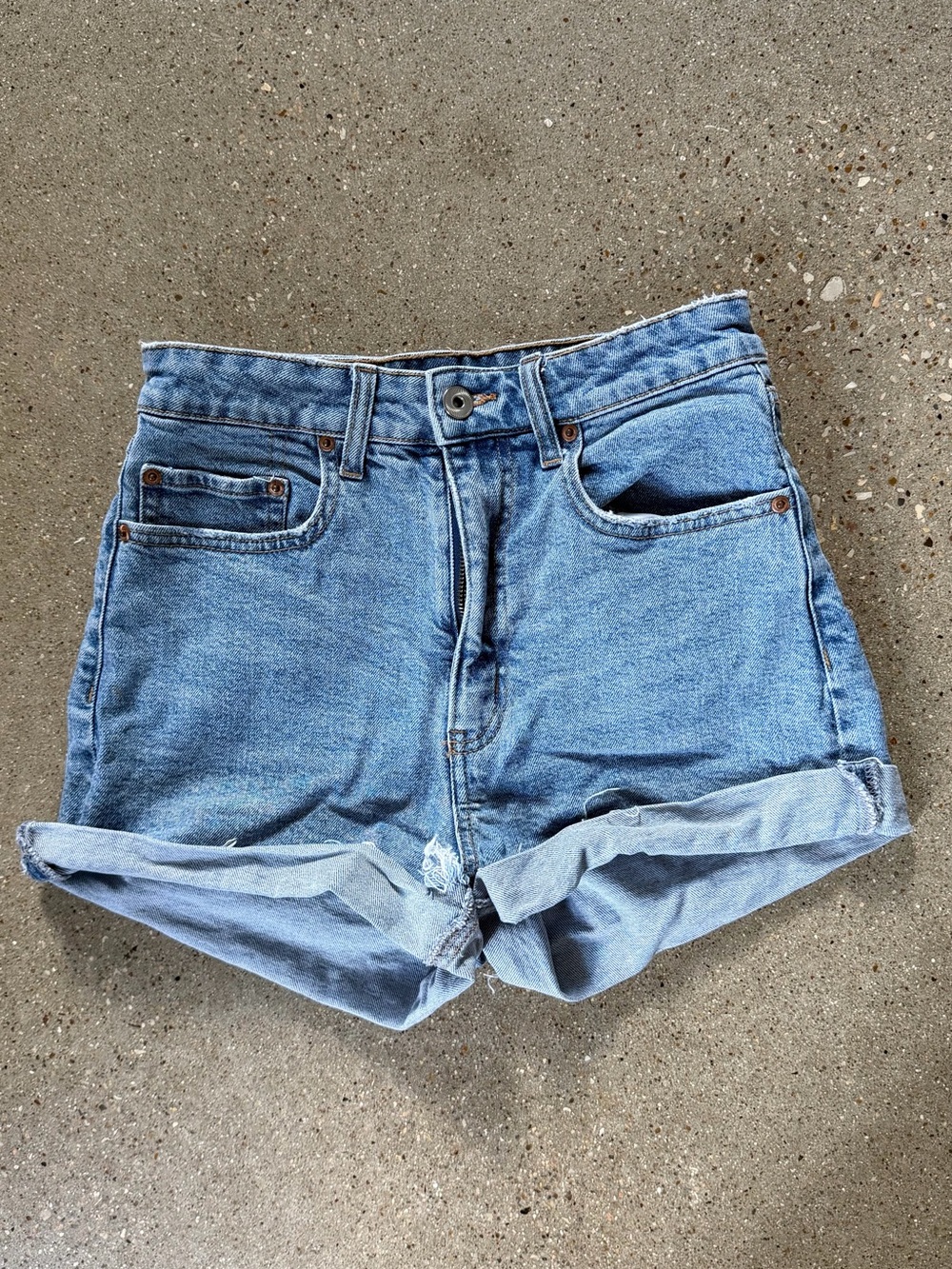 H&M Rolled Hem Light Blue Denim Jean Shorts